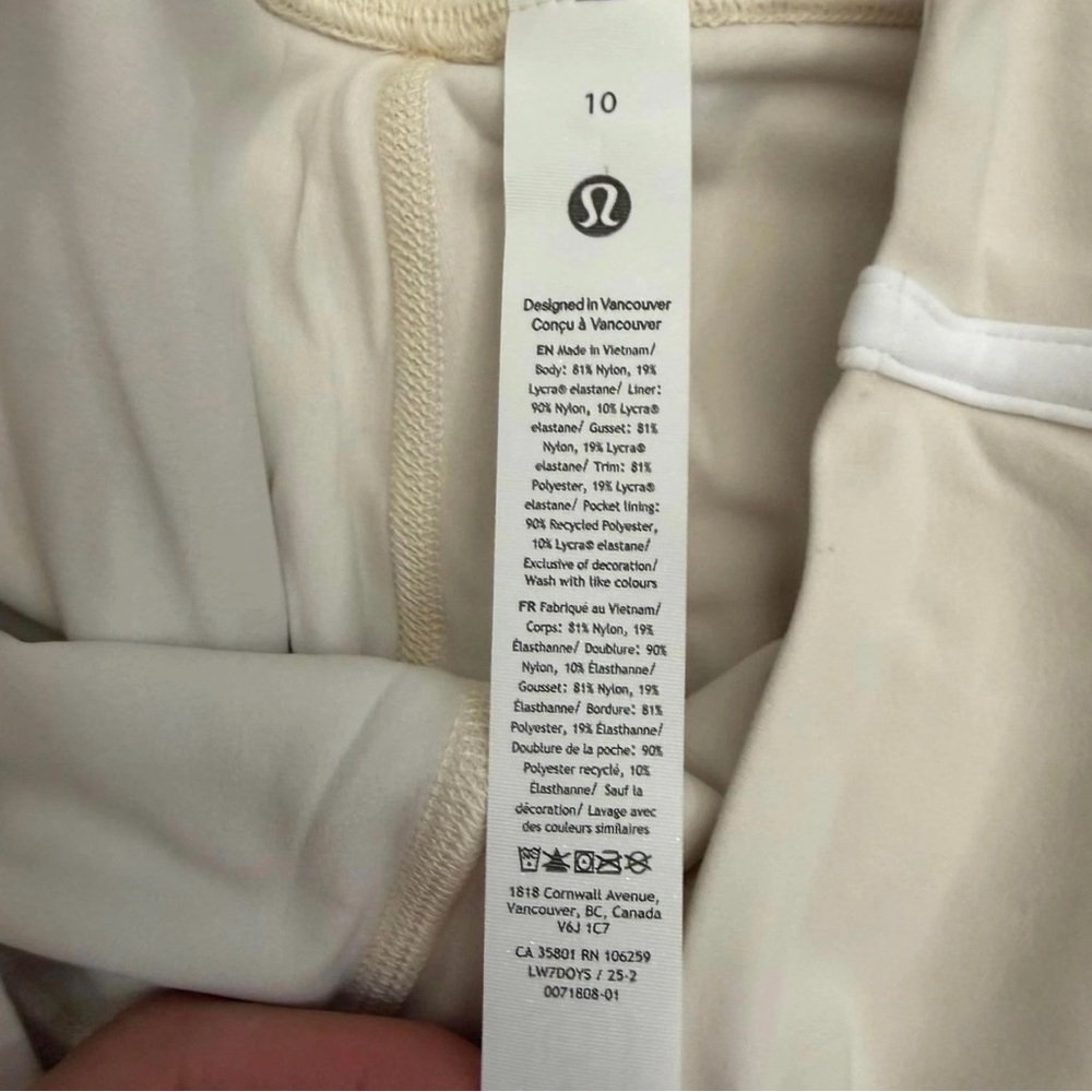NWT Lululemon Align High-Rise Side-Stripe Short 6" Light Ivory/White Size 10 - Picture 6 of 7